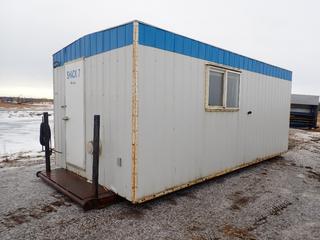 Shack 7 - Skidded Lunchroom/Kitchen Structure c/w Maytag A/C, Propane Heat, Plumbed For Power, 22 Ft. x 12 Ft. x 9 Ft. **Located Offsite Near Clyde, AB, For More Information Contact Chris 587-340-9961**