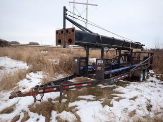 T/A Flare Stack Trailer c/w 2 5/16 Hitch, Hyd. Lift, 60 Ft. x 6 In., Xerafy Asset Tracking System, #PFS801, **Located Offsite Near Clyde, AB, For More Information Contact Chris 587-340-9961**