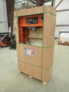 Unused TMG-SP100 100-Ton Capacity Hydraulic Shop Press, c/w Heavy Duty Pressing, Protective Grid Guard, Fully Welded H-Frame, Air and Manual Pump Operation