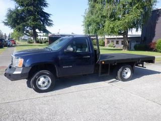 2010 GMC Sierra 3500HD c/w 6.0L, V8, A/T, 10.6 Ft. Flat Deck, Dually, Showing 61,919 Kms, VIN 1GD6C2BK1AF123229 **Located Offsite In Burnaby, BC, Contact Chris For More Info @ 587-340-9961**