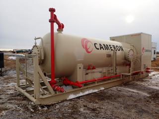 2012 Dynacorp 150 PSI 78" x 20' Skidded Horizontal Production Vessel, c/w 170 PSI Steam Coil RT 1, PWHT, Overall Dimensions Approx 30 Ft. x 9 Ft. x 11 Ft., Contents Included **Located Offsite Near Clyde, AB, For More Information Contact Chris 587-340-9961**