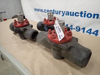 (3) Tufline Gate Valves, 4 In., 1666TS, WCB Valve, Class 600, Max. PSI 550 at 600 Degrees F  (O-2-1)