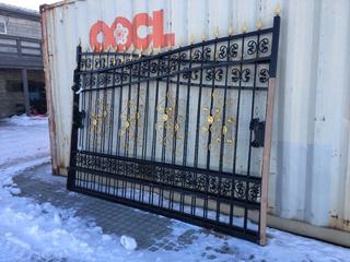 Unused TMG Industrial 20ft Bi-Parting Deluxe Wrought Iron Ornamental Gate, 100% Solid Forged Steel, TMG-MG20. Control # 9044.