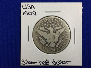 1909 USA Silver Half Dollar.