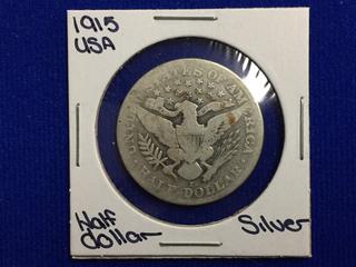 1915 USA Silver Half Dollar.