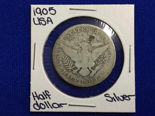 1905 USA Silver Half Dollar.