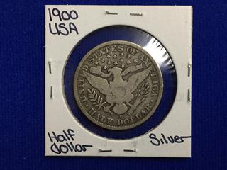 1900 USA Silver Half Dollar.