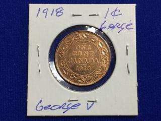 1918 Canada Large One Cent Coin.