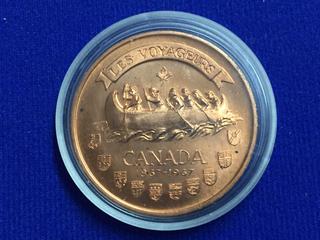 1867-1967 Canada Bronze "Les Voyageurs" Medalion.