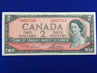 1954 Canada Two Dollar Bank Note, S/N OG9027569.