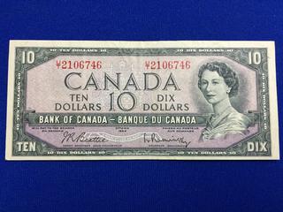 1954 Canada Ten Dollar Bank Note, S/N UT2106746.