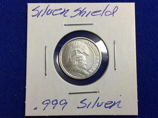 2014 .999 Pure Silver Coin, "Silver Shield".