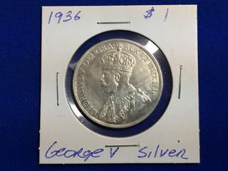 1936 George V Canada Silver Dollar.