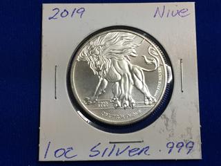 2019 One Ounce .999 Silver Coin.