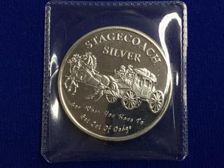 Stagecoach Silver One Ounce .999 Silver Token.