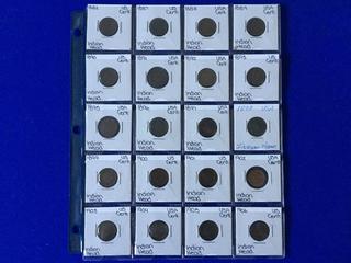 USA Indian Head One Cent Coin Set.