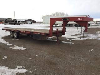1996 Sokal 24 Ft. T/A Gooseneck Trailer c/w (2) Storage Compartments, 235/85R16 Spare Tire, 8 Ft. Ramps, VIN 2SCA2W5B5T1212169 *Holes In Wood*.