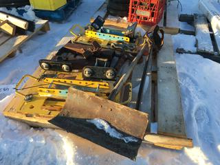 (2) Pipe Roller Stands, Hooks, Shovel, Post Auger and Pipe Cradle.