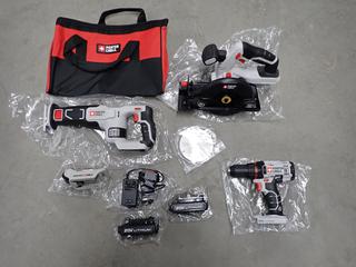 Porter Cable PCCK616L4 20V Max 4-Tool Combo Kit c/w (2) Batteries and Charger.
