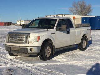 2010 Ford F150 XLT 4x4 Extended Cab 3 Door Pickup c/w 5.4L, Auto, A/C, P/W, P/DL,  Back Seat Removed For Storage Tool Box, Fire Extinguisher, Strobe Light, Tow Mirrors, Fog Lights, Tool Box Along Rear Window, Tool Box On Driver Side Rails, 26570R17 Tires, Showing 156,811 Kms., VIN 1FTFX1EV3AFB51669.