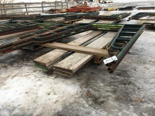 (4) Arch Frames 5ft W x 80in , (4) Planks 8ft x 10in and Cross Braces.