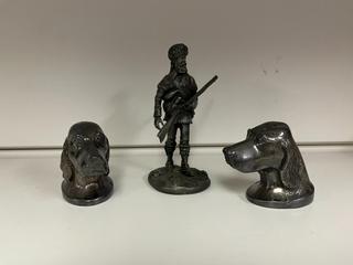 (3) Pewter Figurines.