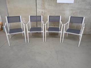 Unused (4) New York White Dining Chairs.