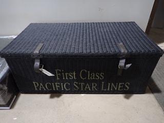 Unused Black Pacific Weave Box 24in x 43in x 17in H.