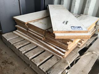 Quantity of Melamine Shelf Pieces, Approximately 12in x 36in.