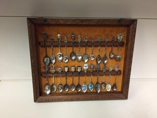 (24) Souvenir Spoons c/w Display Case.