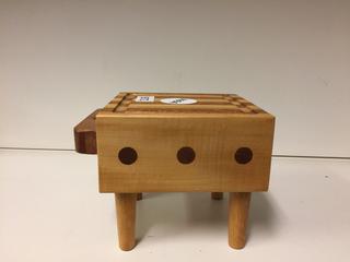 Miniature Butcher Block Table Cheese Board, No Knife.