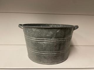 Galvanized Bucket, 13in Diameter x 8-1/2in H.