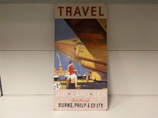 Metal "Travel" Sign, 23-1/2in x 11-1/2in.