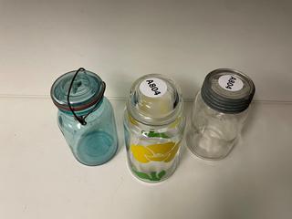 (3) Glass Jars.