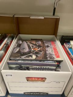 Box of Motorcycle Books.