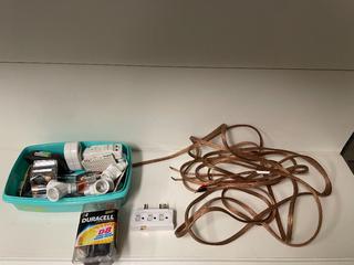 Qty of Assorted Batteries, Chargers and Cable.