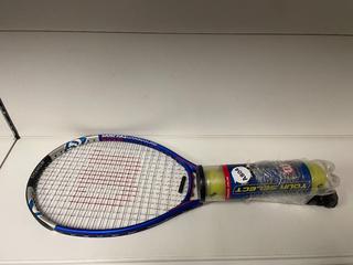 Wilson Sampras Grandslam Titanium Tennis Racket and Balls.