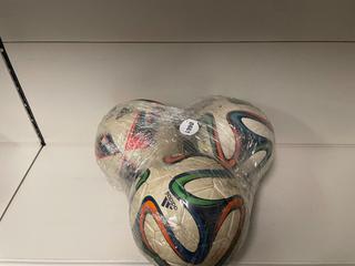 (3) Adidas Soccer Balls.