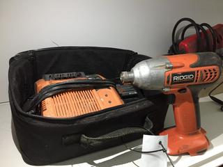 Ridgid R82320 14.4V Impact Drill/Driver c/w Battery and Charger.