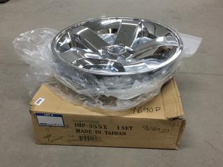 Imp-355X Set of Hubcaps. Approximately 19-1/2in.