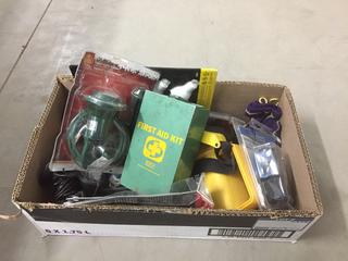 Assorted Flashlights, Bulbs, Mousetraps and Electronics.