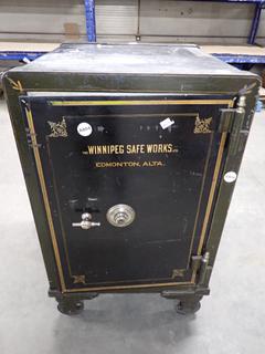 1920's Locking Single Door with Inner Vault Rolling Floor Safe by Winnipeg Safe Works, Approx 26-1/2in x 29in x 43in. *Combination In Office