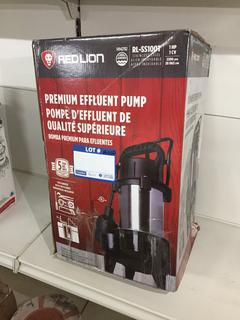 Red Lion Premium Effluent Pump, Stainless Steel, 1 Hp, 1 CV, 5300 GPH, Model RL-SS100T.