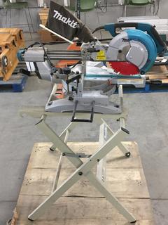 Makita Model LS1017L 10in Sliding Compound Miter Saw with Stand, 120V, 13A, 50-60Hz, S/N 89973.