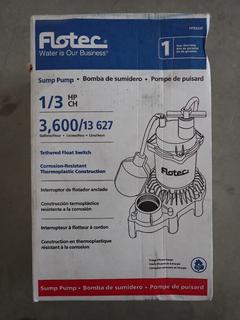 FloTec 1/3 HP Sump Pump, 15A, FPZS33T.