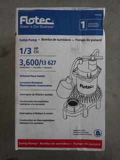 FloTec 1/3 HP Sump Pump, 15A, FPZS33T.