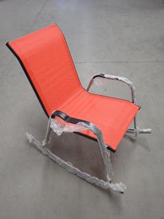 Red Outdoor Rocking Chair, Model HTS-2101PR, Damaged.