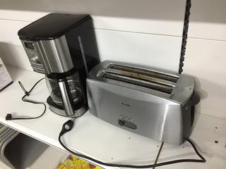 Cuisinart Coffee Maker and Breville Wide Slot Toaster.