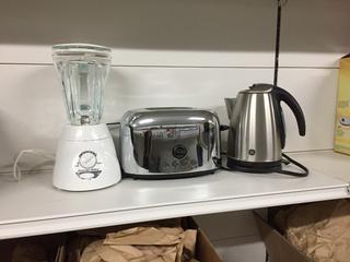 Procter Silex Blender, PC Toaster and GE Kettle.