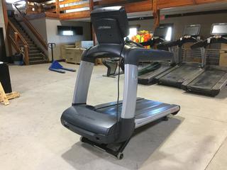 Life Fitness 95T Elevation Series Treadmill c/w FlexDeck Shock Absorption System, 0-15% Incline, 0.5-14mph, Interactive Workouts & 19 In. Discover SE Console, 120V, 20 Amp Plug. S/N TEU 102448.